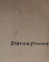 Hertha Peschke-Scholz - Studien nach einem Hobel und einem Hut / Frauenakt - o.J. - Bleistift