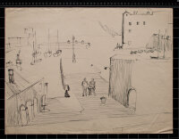 Hertha Peschke-Scholz - Hafenansicht - o.J. - Tusche