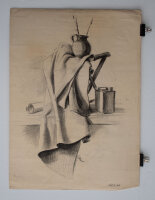 Hertha Peschke-Scholz - Stillleben mit Malutensilien -...