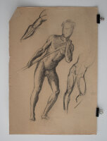 Hertha Peschke-Scholz - Männlicher sitzender Akt mit...