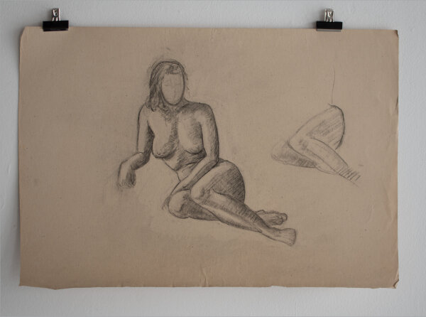 Hertha Peschke-Scholz - Weiblicher Akt sitzend - o.J. - Pastellkreide