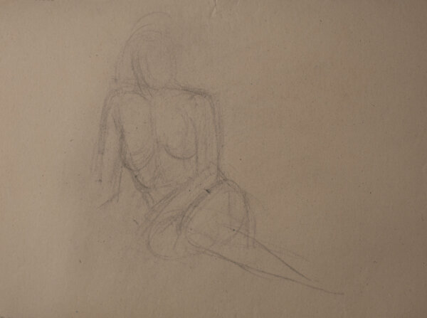 Hertha Peschke-Scholz - Weiblicher Akt sitzend - o.J. - Pastellkreide