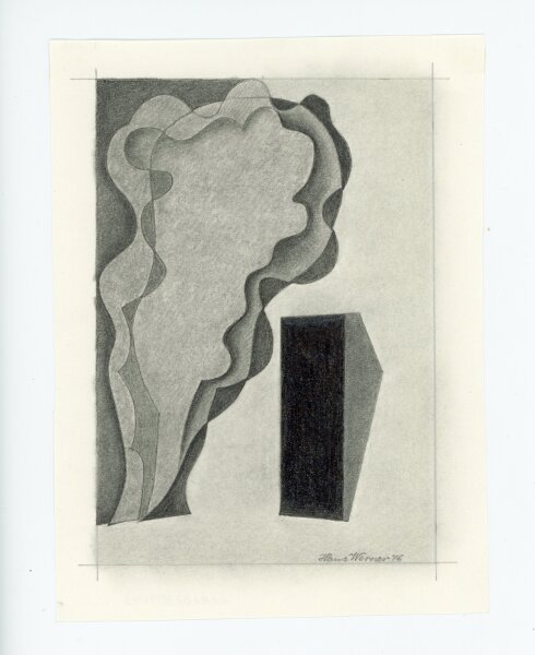 unbekannt - Organische und geometrische Form - 1976 - Bleistiftzeichnung