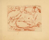 unbekannt - Skizzenhafte Akte - o.J. - Pastellzeichnung