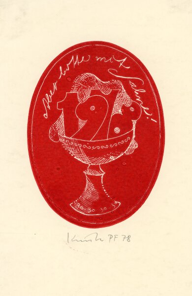 Dietrich Kunth - Aber bitte mit Sahne! - 1978 - Holzstich