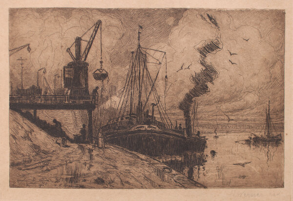 Rudolf Werner - Hafenszene - 1914 - Radierung