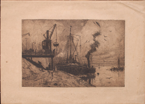 Rudolf Werner - Hafenszene - 1914 - Radierung