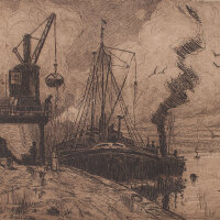 Rudolf Werner - Hafenszene - 1914 - Radierung