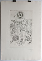 Jonas Hafner - Der Hirt - 1973 - Kaltnadelradierung