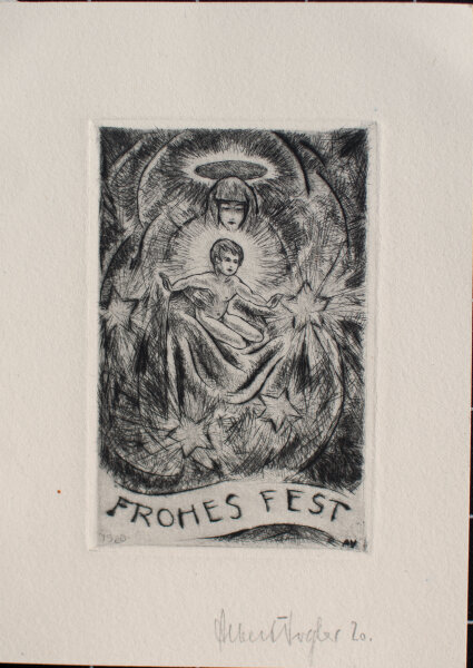Albert Vogler - Weihnachtsgrafik - 1920 - Radierung