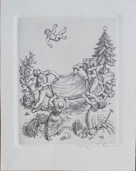 Ottohans Beier - Allegorie/ Jahreskreis - 1969 - Radierung