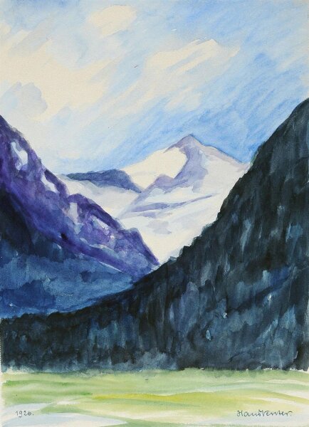 Hans Venter - Großvenediger Österreich, Berglandschaft - 1926 - Aquarell