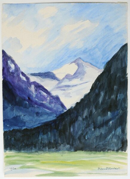 Hans Venter - Großvenediger Österreich, Berglandschaft - 1926 - Aquarell