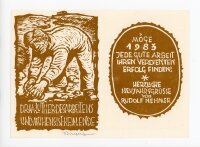 Rudolf Nehmer - Grußkarte Neujahr mit Arbeiter -...