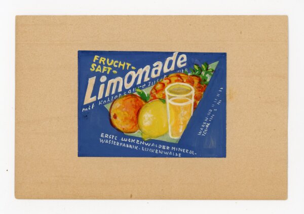 unbekannt - Fruchtsaft Limonade Etikett - o.J. - Gouache