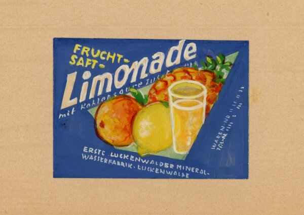 unbekannt - Fruchtsaft Limonade Etikett - o.J. - Gouache