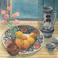 Hugo Notthoff - Stillleben mit Obstteller und Krug - 1967...