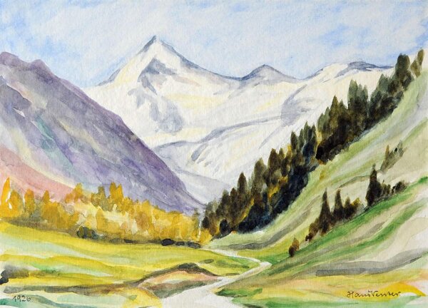Hans Venter - Großer Geiger, Österreich - 1926 - Aquarell
