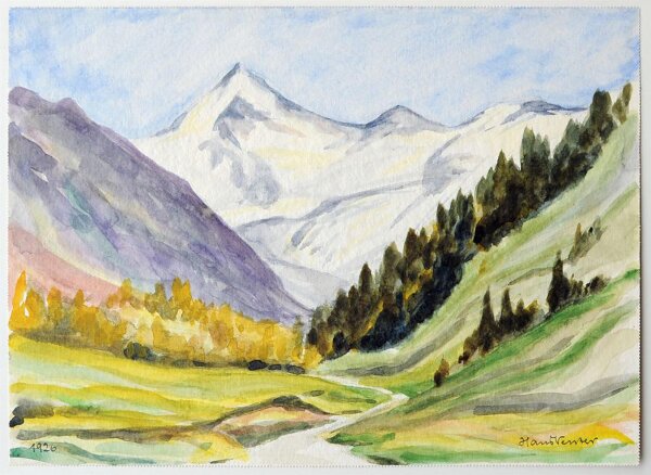 Hans Venter - Großer Geiger, Österreich - 1926 - Aquarell