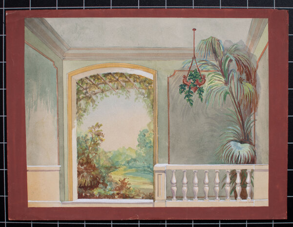 F. W. Erbe - Empfangs- od. Wohnzimmer, Prospekt - 1900 - Aquarell