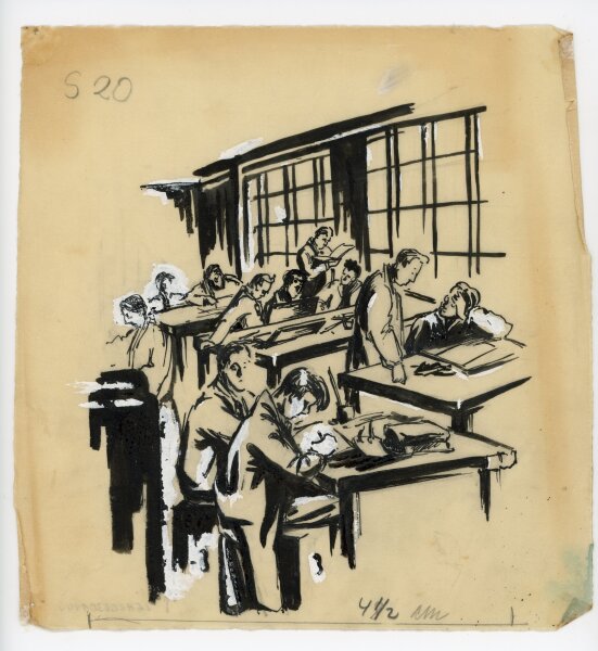 unbekannt - Studenten - o.J. - Tuschezeichnung