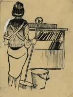 unbekannt - Sauber machen - o.J. - Tuschezeichnung