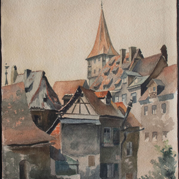 Unbekannt - Altstadt mit Tiergärtnertor in Nürnberg - o.J. - Aquarell