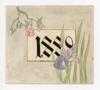 unbekannt - Grußkarte mit Blumen - 1889 - Mischtechnik