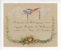 unbekannt - Grußkarte Geburtstag mit Engel - 1879 - Mischtechnik