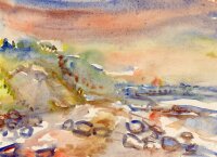 unbekannt - Steilküste - o.J. - Aquarell