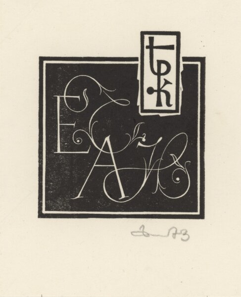 Zbigniew Dolatowski - Ex Libris AH - 1973 - Holzschnitt