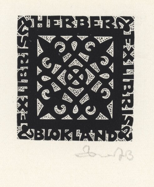 Zbigniew Dolatowski - Ex Libris Herber Blokland - 1973 - Holzschnitt