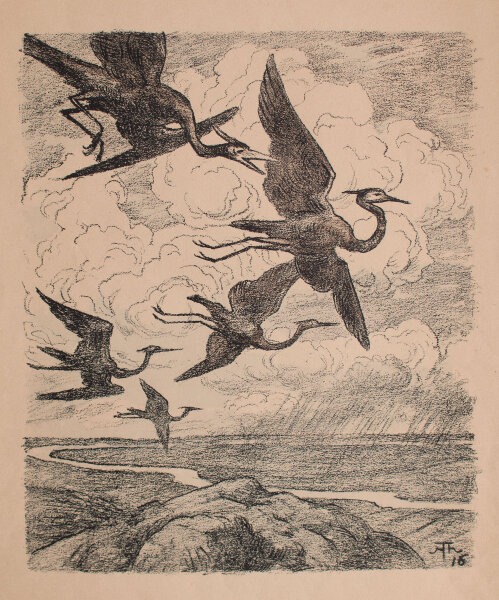 Hans Thoma - Zugvögel - 1916 - Radierung