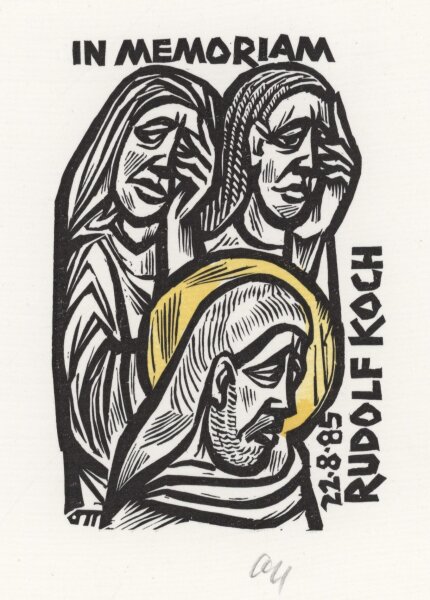 Herbert Ott - Ex Libris in Memoriam Rudolf Koch - o.J. - Holzschnitt