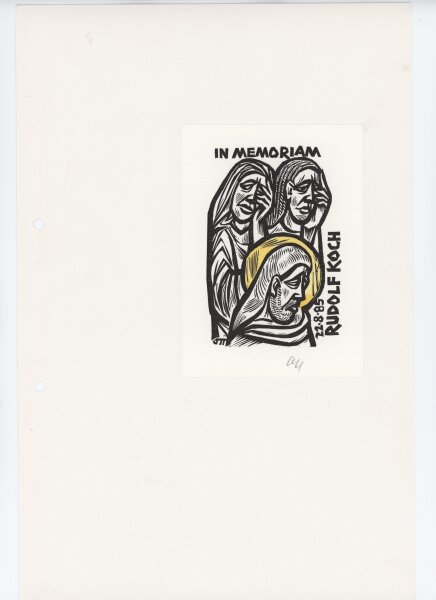Herbert Ott - Ex Libris in Memoriam Rudolf Koch - o.J. - Holzschnitt