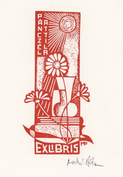 Póka György und Anna Meskó - Ex Libris Panczel Attila - o.J. - Holzschnitt