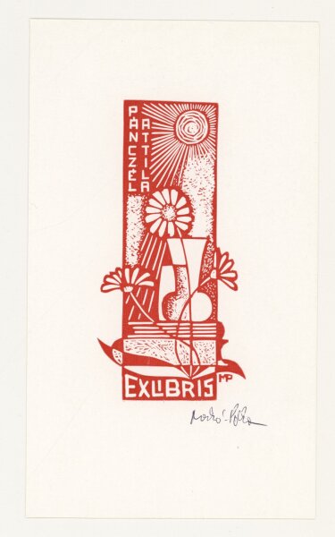 Póka György und Anna Meskó - Ex Libris Panczel Attila - o.J. - Holzschnitt