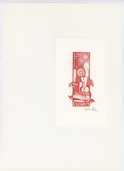 Póka György und Anna Meskó - Ex Libris Panczel Attila - o.J. - Holzschnitt