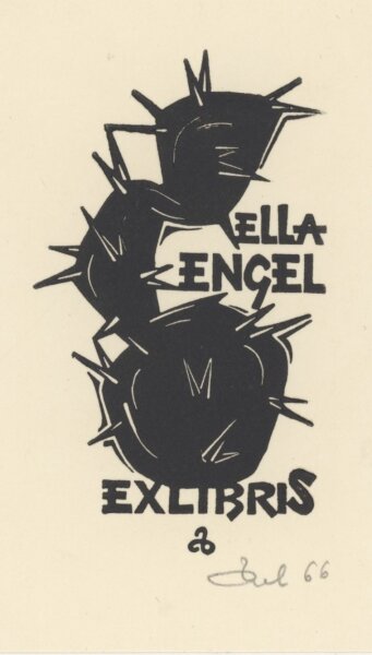 Zbigniew Dolatowski - Ex Libris Ella Engel - 1966 - Holzschnitt