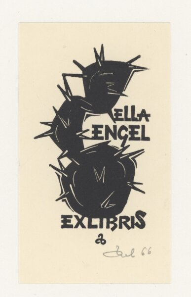 Zbigniew Dolatowski - Ex Libris Ella Engel - 1966 - Holzschnitt