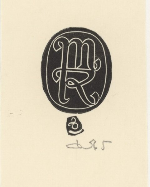 Zbigniew Dolatowski - Ex Libris M R - 1965 - Holzschnitt