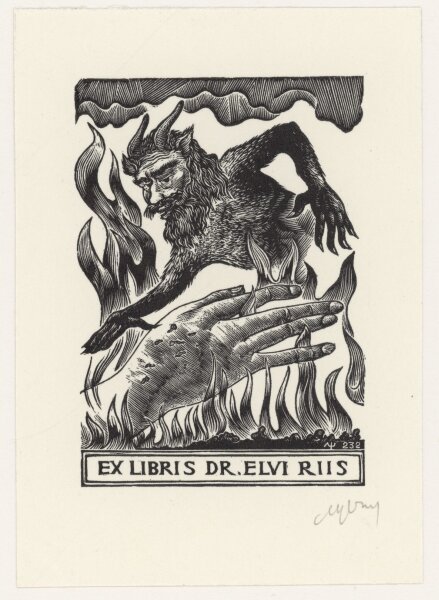 Setnjev - Ex Libris Teufel - o.J - Holzschnitt
