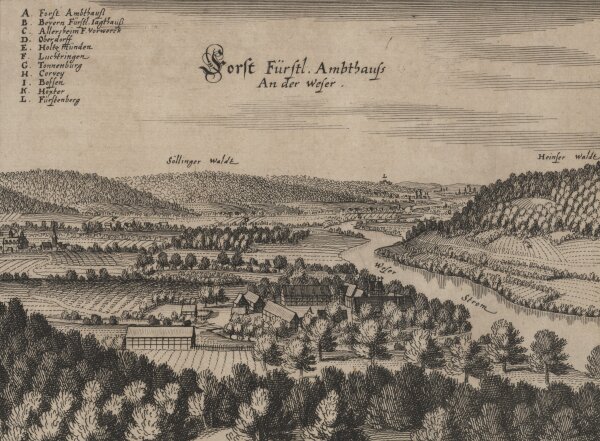 Matthäus Merian der Ältere - Forst Fürstl. Ambthauss. An der Weser - o.J. - Kupferstich