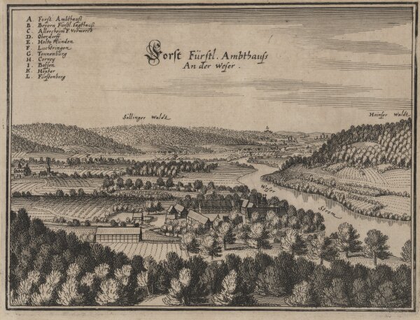 Matthäus Merian der Ältere - Forst Fürstl. Ambthauss. An der Weser - o.J. - Kupferstich