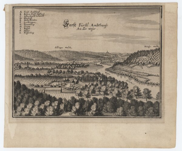 Matthäus Merian der Ältere - Forst Fürstl. Ambthauss. An der Weser - o.J. - Kupferstich