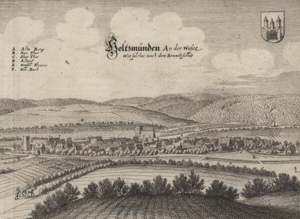 Matthäus Merian der Ältere - Holtzmünden an der Weser - Holzminden - o.J. - Kupferstich