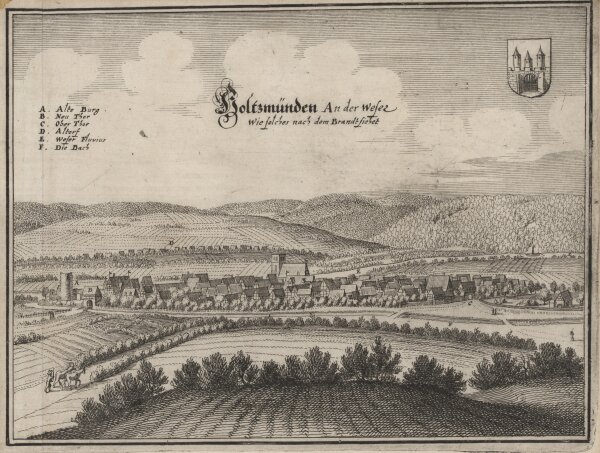 Matthäus Merian der Ältere - Holtzmünden an der Weser - Holzminden - o.J. - Kupferstich