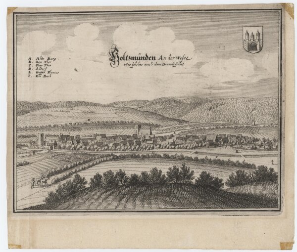 Matthäus Merian der Ältere - Holtzmünden an der Weser - Holzminden - o.J. - Kupferstich