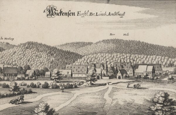 Matthäus Merian der Ältere - Wickensen Furstl. Br. Lüneb. Ambthauss bei Eschershausen - o.J. - Kupferstich