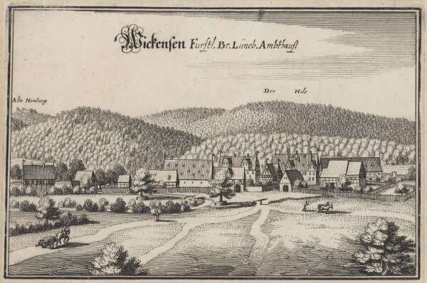 Matthäus Merian der Ältere - Wickensen Furstl. Br. Lüneb. Ambthauss bei Eschershausen - o.J. - Kupferstich